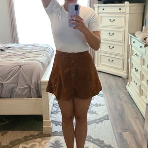 Brown corduroy mini skirt